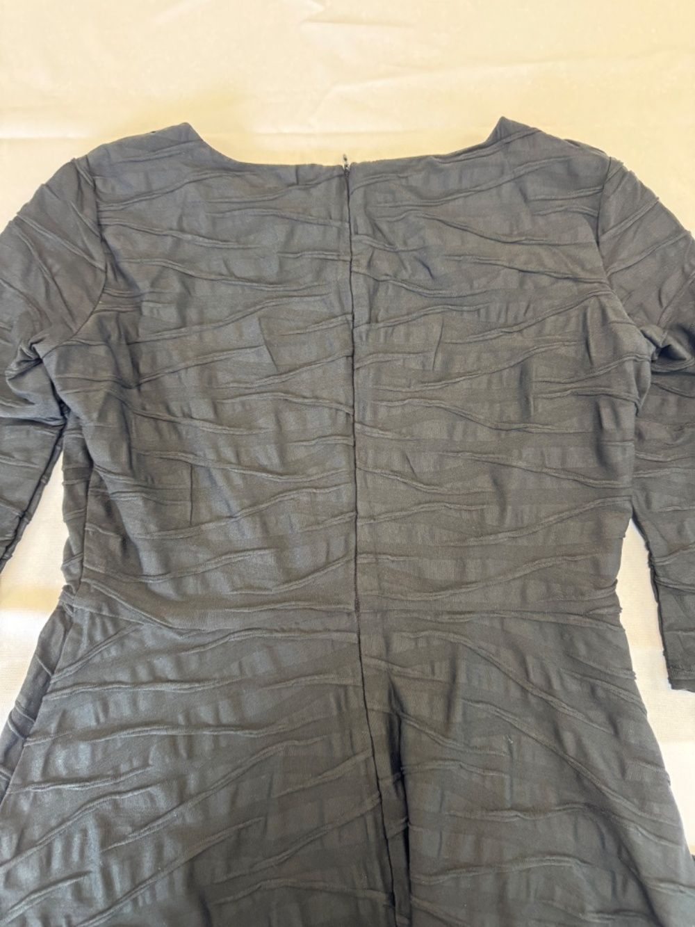 Donna Morgan Fit Flare Sretch Dress Textured Black Size 10 - Picture 10 of 11